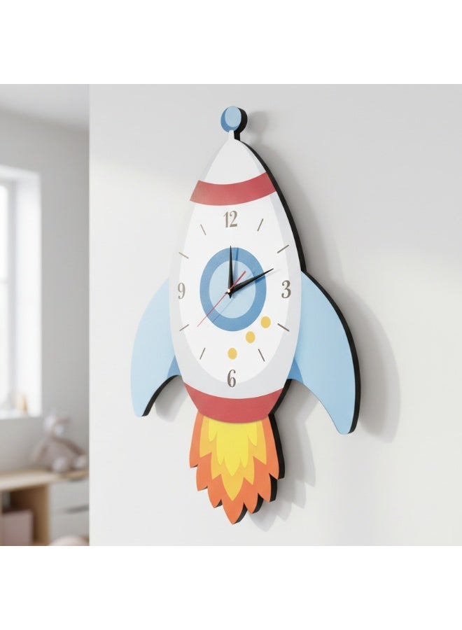 A wall clock with a moving pendulum in the shape of a rocket, combining modern design and bright colors, with a silent movement and excellent quality, adds an attractive decorative touch to any space. - Image 4